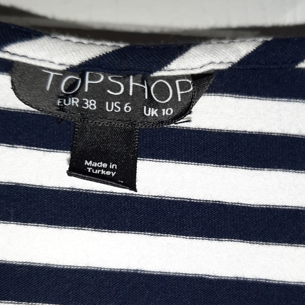 Topshop cropped striped laces shirt - Picture 4 of 5